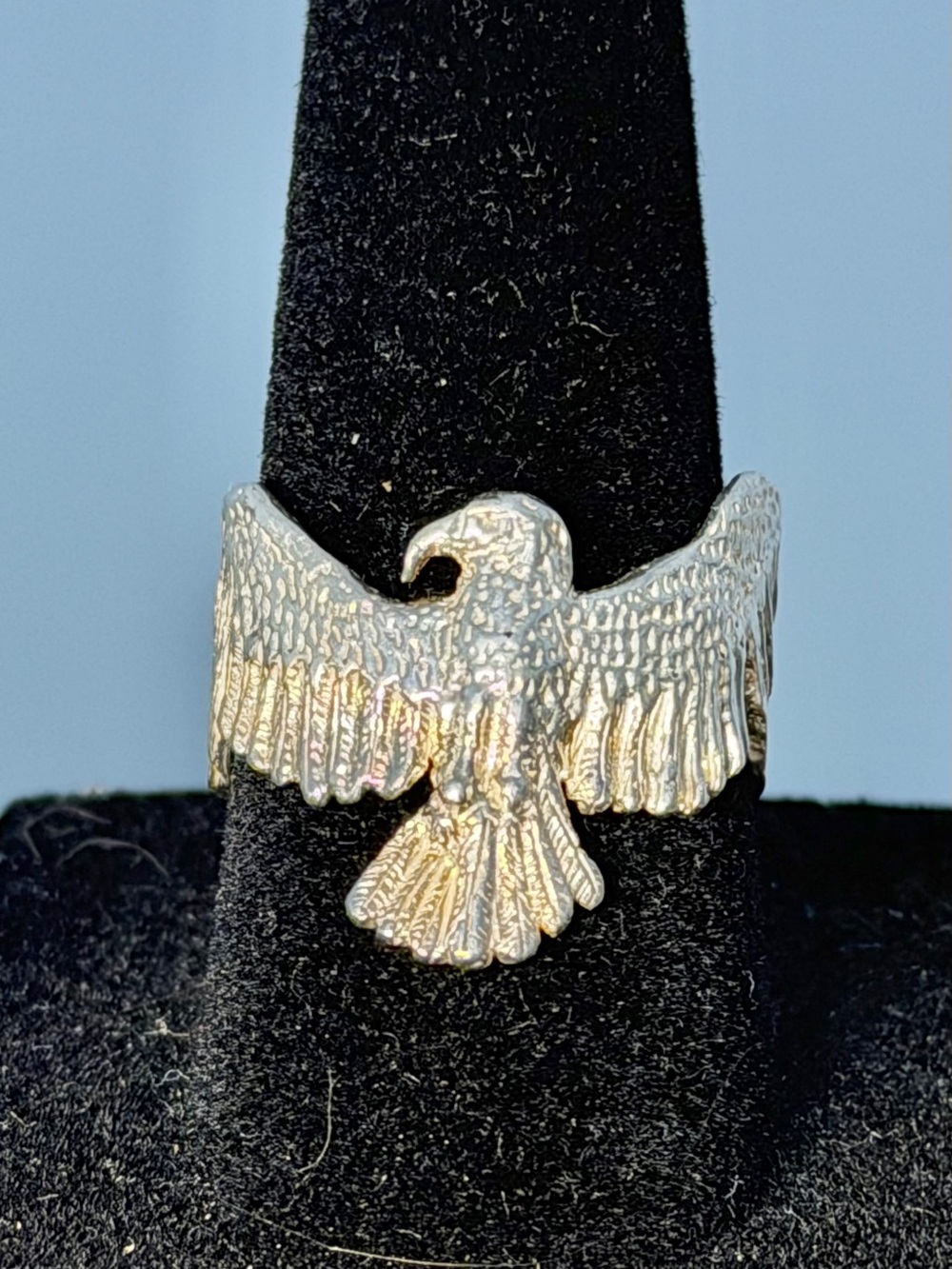Hand Crafted Silver Eagle Wing Ring Made From a Dime
